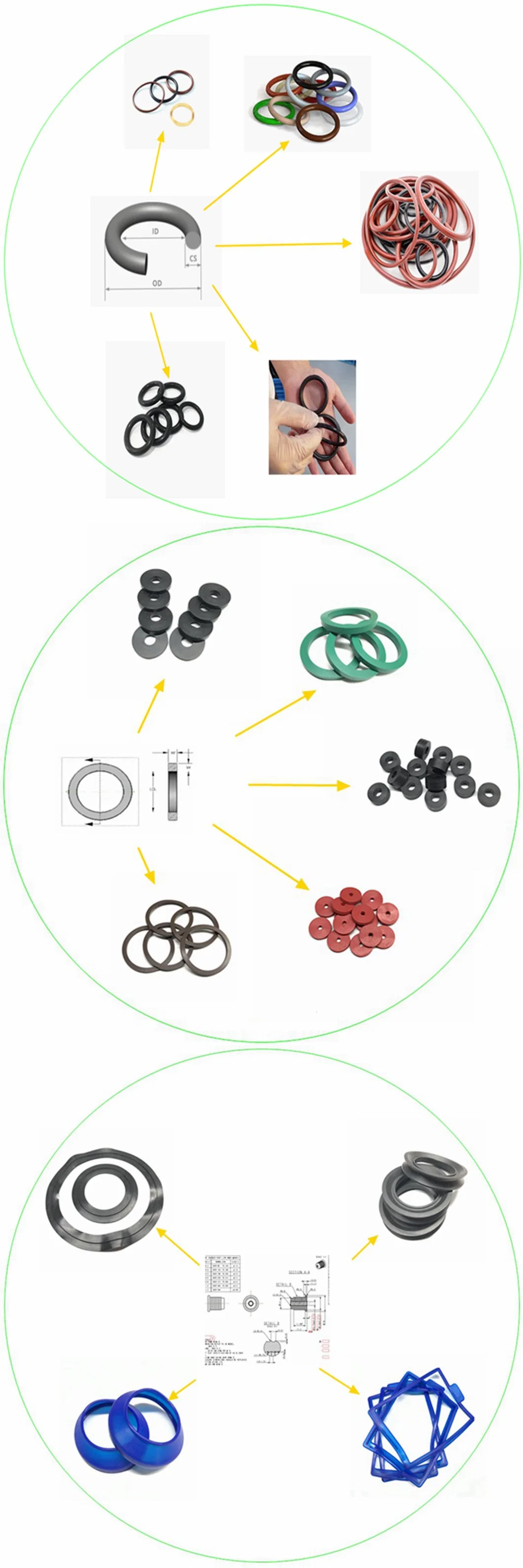 Custom Industrial Molded EPDM Nitrile Neoprene FKM FPM Rubber Part