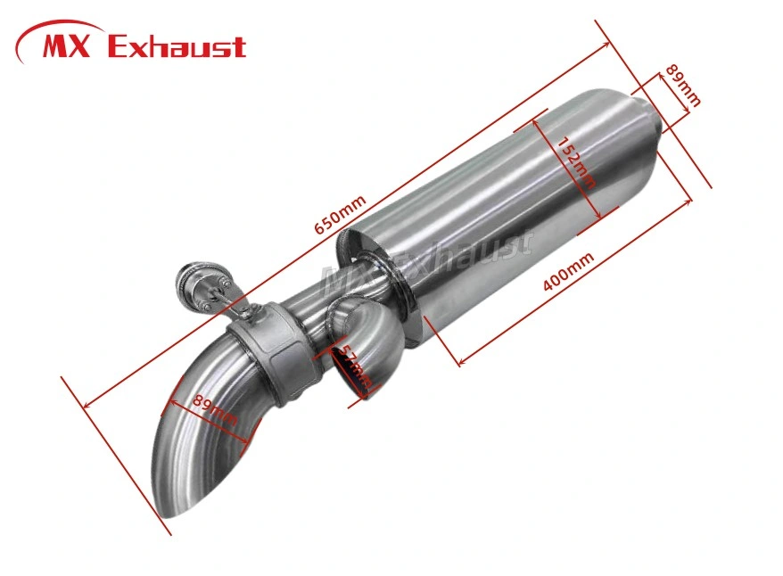 Stainless Steel 304 Exhaust Valvetronic Vacuum Cutout Valve Muffle Elbow Bend Head